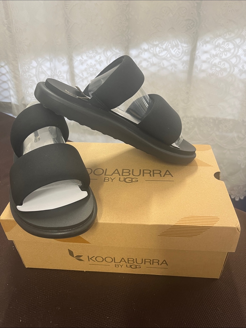 Koolaburra Black Double-Strap Slide Sandals NIB 9